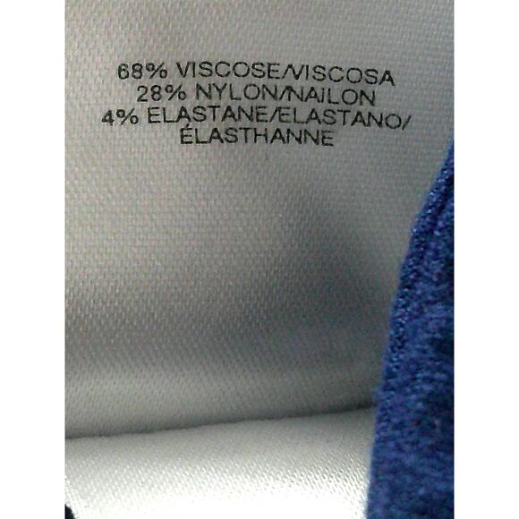 Anne Klein Womens Royal Blue Button Front Cropped Ponte Blazer Jacket Size L - Picture 6 of 7